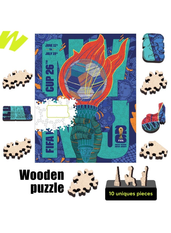 FIFA World Cup FIFA Official Licensed World Cup 26™ Host City New York New Jersey Wooden Jigsaw Puzzle 200 Pieces - Image 2
